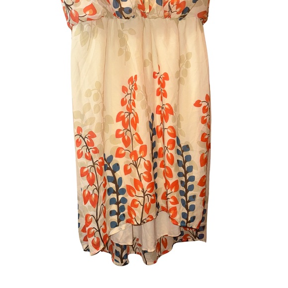 Jonathan Martin Orange and Blue Floral Midi Dress - Picture 5 of 8